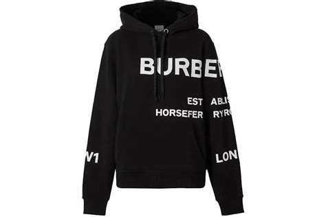 Burberry Horseferry Print Oversized Cotton Drawstring Hoodie